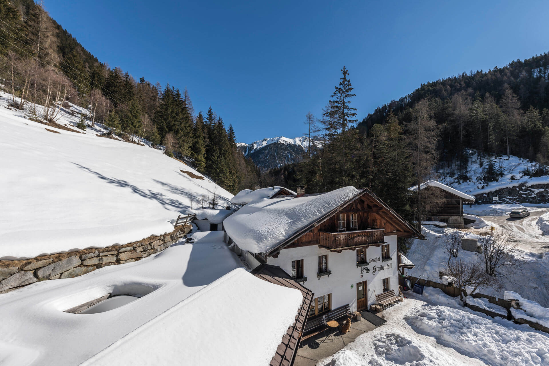 Stuibenfall: Gasthof - Hotel - Chalets im Winter